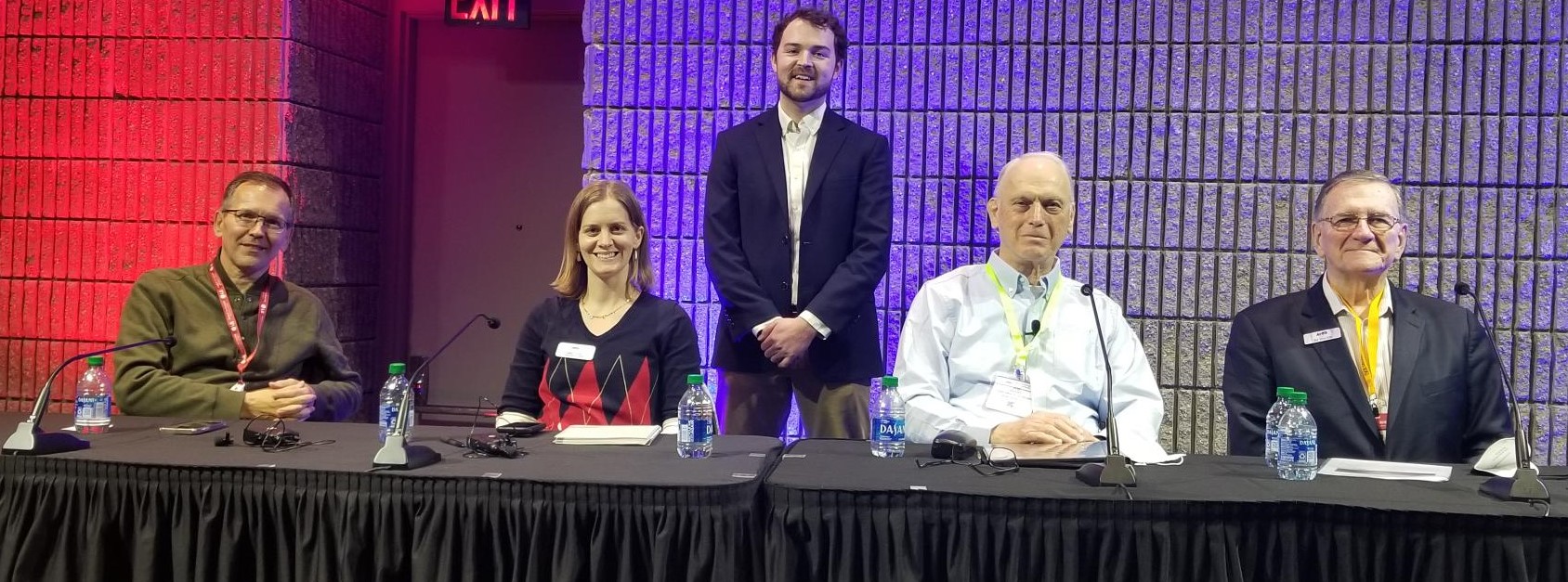 2023 AHR Expo “Harmonization of Standards in the Industry” panel (from left): Geoff Sheard, DSc, president, AGS Consulting LLC; Emily Toto, manager of codes, ASHRAE; Aaron Gunzner, PE, senior manager, advocacy, AMCA; Joe Brooks, PE, director of publications and standards, AMCA; and Jim Walters, consultant, Air-Conditioning, Heating, and Refrigeration Institute.